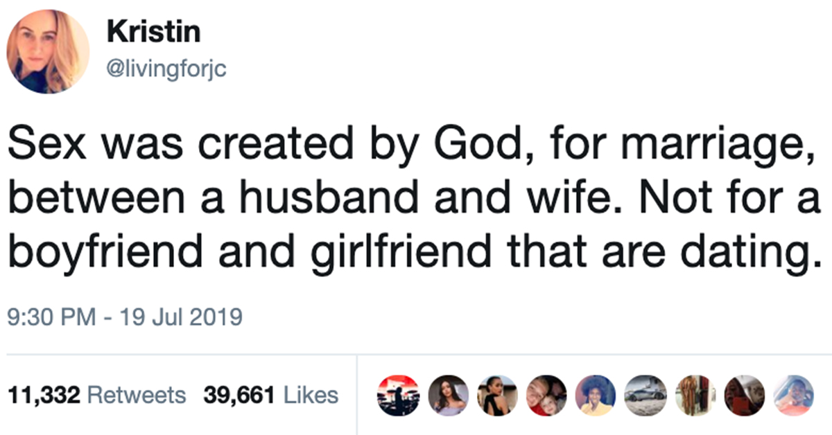 Sex Was Created By God For Marriage, Tweets Christian Woman