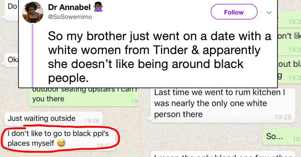 Racist White Woman Goes On Tinder Date With A Black Man 