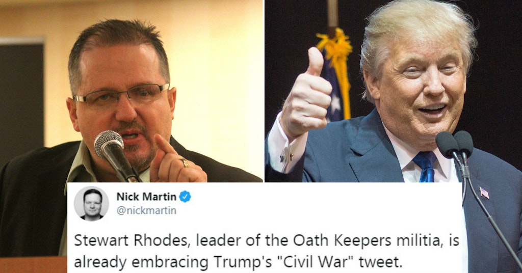 Oath Keepers leader Stewart Rhodes and Donald Trump