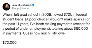 Student Loan Debt Tweet