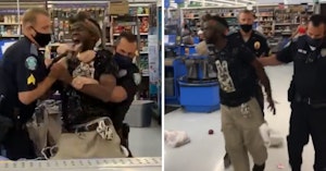 Cops violently arresting a Black man in Walmart