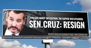 ted cruz resign billboard