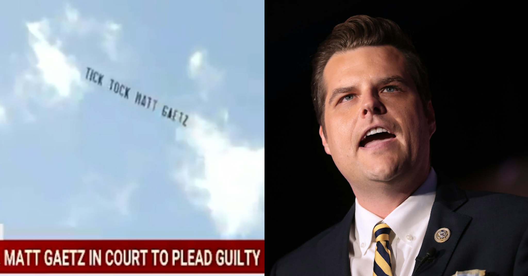 Tick Tock Matt Gaetz Banner Flies Over Orlando After His Wingman Pleads Guilty To Sex Charges