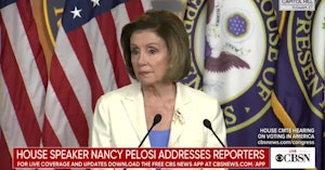 House Speaker Nancy Pelosi giving a press conference