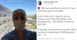 Dr. Christina Bergin and first tweet of thread on GOP mask mandate ban