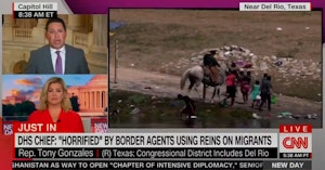 Rep. Tony Gonzales during a CNN interview on border agents whipping Haitian asylum seekers