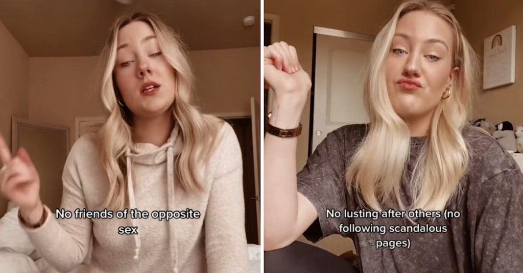 TikTok user Bailey listing rules for her and her husband for their marriage