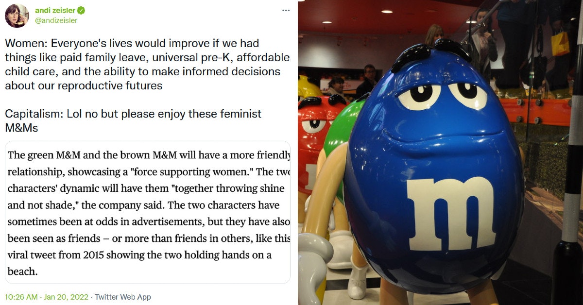 SAY CHEESE! 👄🧀 on X: M&M characters have been redesigned for a more  dynamic, progressive world, & People are pissed the Green M&M is  no longer wearing heels… threatening to protest.  /