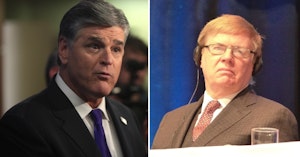 Sean Hannity speaking at the Conservative Review Convention and Jack Hanick at the World Congress of Families XI in 2017
