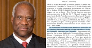 U.S. Supreme Court Justice Clarence Thomas and his concurrent opinion on overturning Roe v. Wade