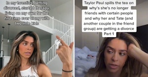 Mormon TikTok user Taylor Frankie Paul announcing her divorce and explaining the drama