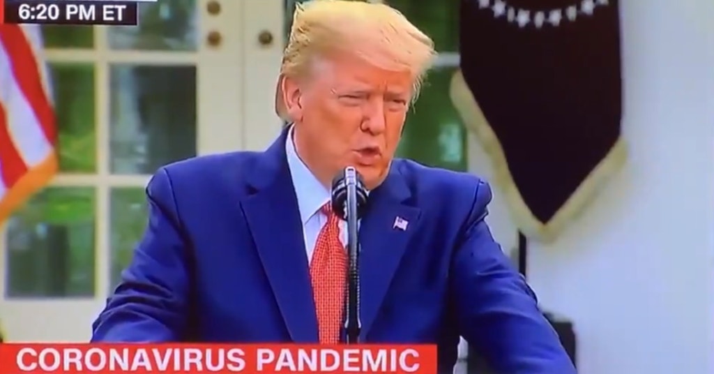 Trump during a coronavirus press conference