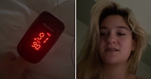 Claudia Conway TikTok video showing low blood oxygen levels